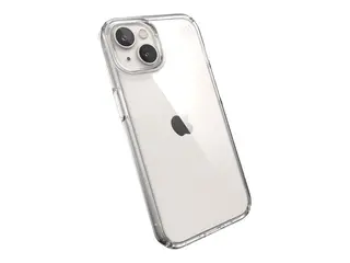 Speck Presidio Perfect-Clear - Baksidedeksel for mobiltelefon MagSafe-samsvar - hard polykarbonat, bl&#248;t termoplastpolyuretan (TPU) - blank - for Apple iPhone 14