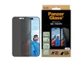 PanzerGlass - Skjermbeskyttelse for mobiltelefon ultrabred passform - glass - med personvernsfilter - 2-veis - rammefarge svart - for Apple iPhone 16 Pro