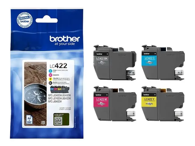 Brother LC422 Value Pack - 4-pack svart, cyan, magenta, gul origin...