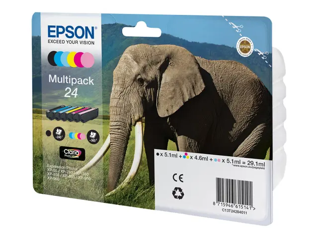 Epson 24 Multipack - 6-pack 29.1 ml svart, gul, cyan, magenta, lys...