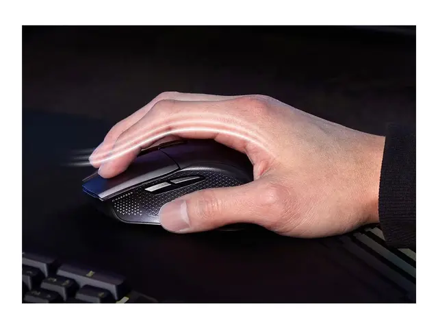 CORSAIR HARPOON v2 - Mus - ergonomisk - høyrehendt optisk - 6 knapper - kablet, trådløs - USB-C, Bluetooth, 2.4 GHz - USB Slipstream trådløs mottaker 