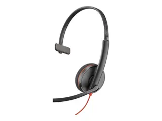 Poly Blackwire 3210 - Blackwire 3200 Series hodesett - on-ear - kablet - USB-C - svart - UC-sertifisert, Certified for Skype for Business, Cisco Jabber Certified, Avaya Certified
