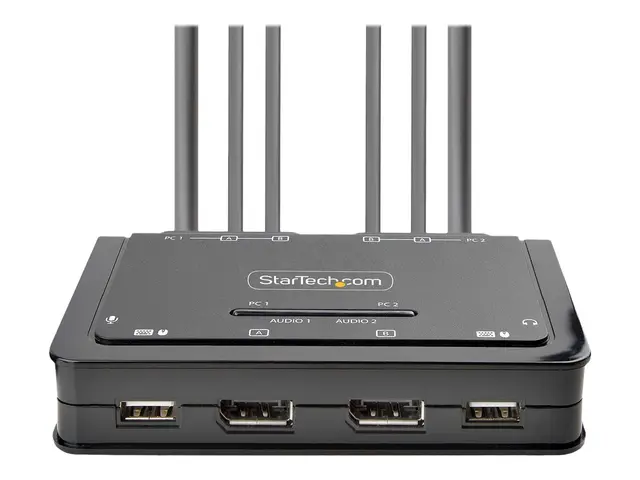 Startech 2-Port Dual-Monitor DisplayPort Cable KVM Switch, 4K 60Hz...