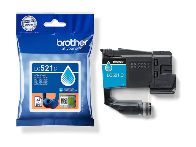 Brother LC521C - Cyan original pillow pack blekkpatron for DCP-J12...