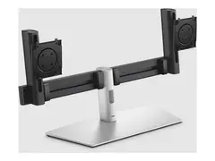 Dell Pro Dual Monitor Stand - MDS26 - Stativ for 2 skjermer - quick release mechanism - sølv/svart - skjermstørrelse: 19"-27" - monteringsgrensesnitt: 100 x 100 mm - skrivebord