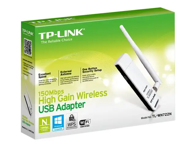 TP-Link TL-WN722N - Nettverksadapter - USB 2.0 - 802.11b/g/n