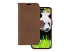 dbramante1928 Lynge - Lommebok for mobiltelefon MagSafe-samsvar - helnarvet lær - mørkebrun - for Apple iPhone 16