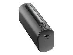 Cellularline THUNDER - Str&#248;mbank - 5000 mAh 18.5 Wh - 12 watt - 2.4 A - 2 utgangskontakter (24 pin USB-C, USB) - p&#229; kabel: USB-C - svart
