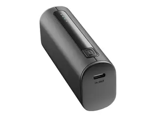 Cellularline THUNDER - Str&#248;mbank - 5000 mAh 18.5 Wh - 12 watt - 2.4 A - 2 utgangskontakter (24 pin USB-C, USB) - p&#229; kabel: USB-C - svart