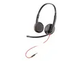 Poly Blackwire C3225 - Blackwire 3200 Series hodesett - on-ear - kablet - 3,5 mm jakk - svart - Skype Certified, Cisco Jabber Certified, Avaya Certified