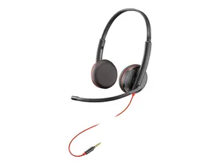 HP Poly Blackwire C3225 - Blackwire 3200 Series hodesett - on-ear - kablet - 3,5 mm jakk - svart - Skype Certified, Cisco Jabber Certified, Avaya Certified