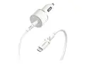 OtterBox - Bilstr&#248;madapter - 18 watt - 3 A PD 3.0 (24 pin USB-C) - p&#229; kabel: Lightning - skyst&#248;vhvit