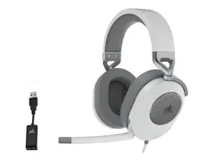 CORSAIR Gaming HS65 SURROUND - Hodesett full størrelse - kablet - 3,5 mm jakk - hvit