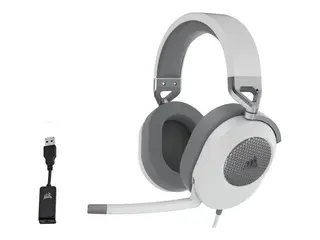 CORSAIR Gaming HS65 SURROUND - Hodesett - full størrelse kablet - 3,5 mm jakk - hvit