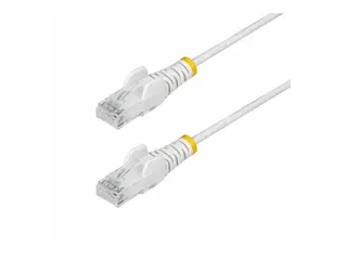 StarTech.com 3m White Slim CAT6 Ethernet Cable, Snagless, 28AWG, LSZH Koblingskabel - RJ-45 (hann) til RJ-45 (hann) - 3 m - 3.6 mm - UTP - CAT 5/5e/6 - IEEE 802.3bt - uten hindringer, halogenfri - hvit