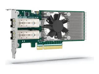 QNAP QXG-25G2SF-BCM - Nettverksadapter - PCIe 4.0 x8 lav profil 25 Gigabit SFP28 x 2 - for P/N: CAB-DAC15M-SFP28, CAB-DAC15M-SFPP, TRX-10GITSFPP-SR, TRX-25GSFP28-SR