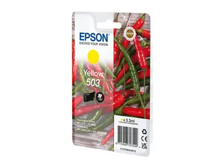 Epson 503 - 3.3 ml - gul - original - blære med RF/lyd-alarm blekkpatron - for Expression Home XP-5200, XP-5205; WorkForce WF-2960DWF, WF-2965DWF
