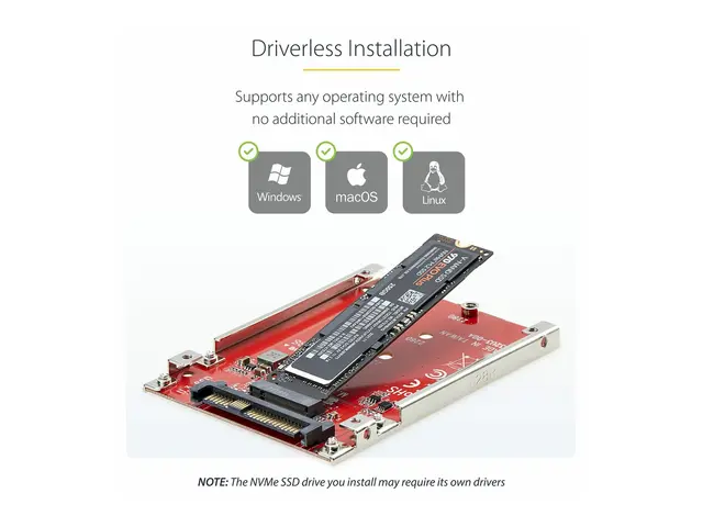 StarTech.com M.2 to U.3 Adapter, For NVMe SSDs, PCIe Drive 2.5inch...