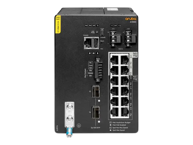 HPE Aruba 4100i - Switch - 8 x 10/100/1000 (PoE Class 4) + 4 x 10/...