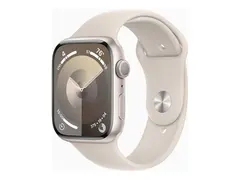 Apple Watch Series 9 (GPS) - 45 mm - stjernelysaluminium smartklokke med sportsbånd - fluorelastomer - stjernelys - båndbredde: M/L - 64 GB - Wi-Fi, Bluetooth, UWB - 38.7 g