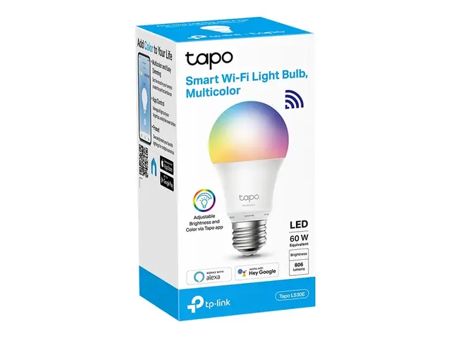 Tapo L530E - LED-lyspære - E27 - 8.7 W (ekvivalent 60 W) - klasse ...