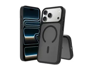 Screenor Icy - Beskyttende deksel for mobiltelefon MagSafe-samsvar - termoplast-polyuretan (TPU), akryl - svart - for Apple iPhone 17 Pro Max, 18 Pro Max