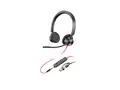 HP Poly Blackwire 3325 - Blackwire 3300 series hodesett - on-ear - kablet - 3,5 mm jakk, USB-C - svart - UC-sertifisert