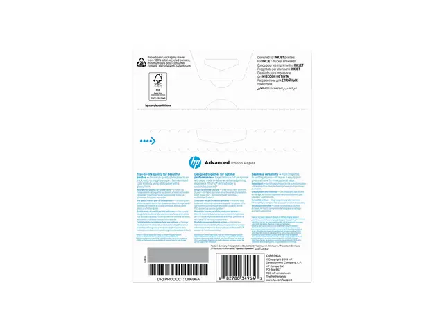 HP Advanced Glossy Photo Paper - Blank - 130 x 180 mm 25 ark fotop...