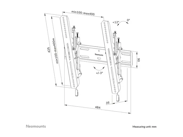 Neomounts WL35S-850BL14 - Monteringssett (veggmontering) for TV