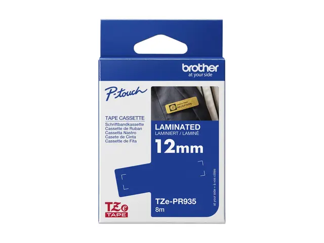 Brother TZe-PR935 - Hvitt trykk på premium glanssølv Rull (1,2 cm ...