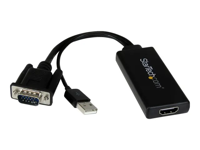 StarTech.com VGA to HDMI Adapter with USB Audio & Power - Portable...