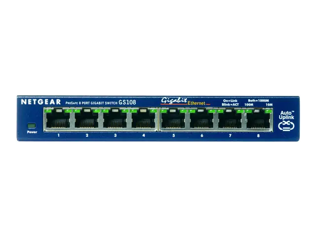 NETGEAR GS108 - Switch - 8 x 10/100/1000 - stasjonær