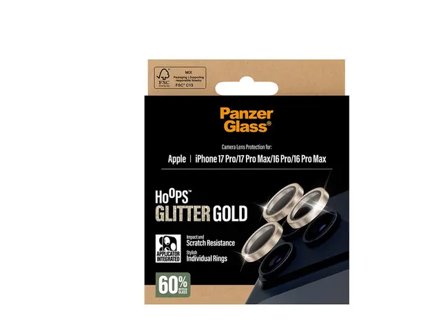 PanzerGlass Hoops - Linsebeskytter for mobiltelefon glitrende gull...