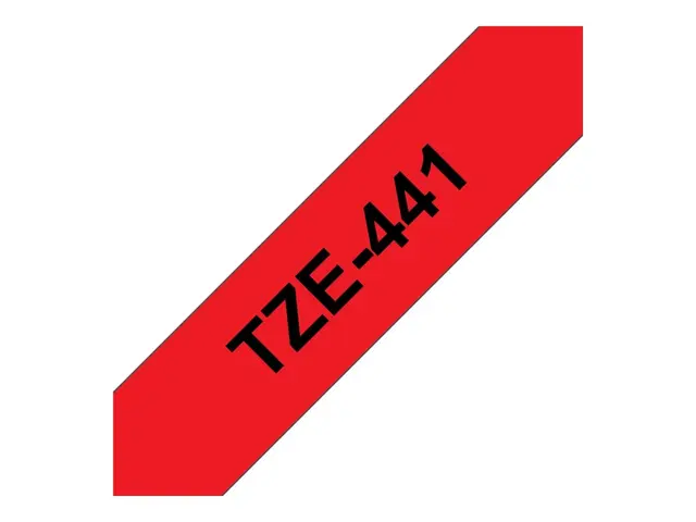 Brother TZe-441 - Standardklebemiddel svart på rødt Rull (1,8 cm x...