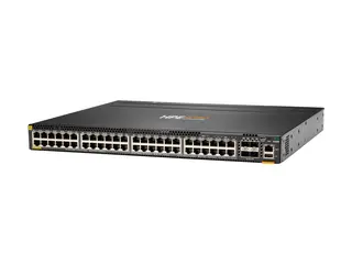 HPE Aruba 6300M - Switch - L3 - Styrt - 48 x 10/100/1000 (PoE+) + 4 x 1 Gigabit / 10 Gigabit / 25 Gigabit / 50 Gigabit SFP56 (opplink / stabling) front og side til bakside - rackmonterbar - PoE+ (1440 W)