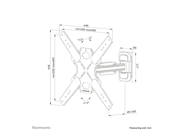Neomounts WL40S-840BL14 - Monteringssett (veggmontering) full beve...