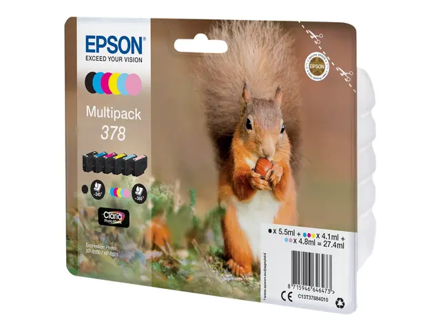 Epson 378 Multipack - 6-pack - svart, gul, cyan, magenta, lys mage...