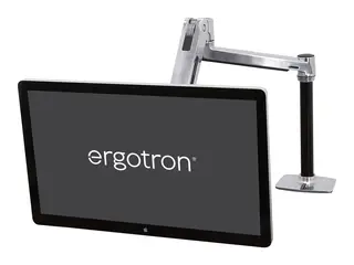Ergotron LX - Monteringssett (forlengerarm, stang, VESA-adapter, sitte-stå-arm, bordklemmefot, maljemonteringsfot) for LCD-skjerm - aluminium - polert aluminium - skjermstørrelse: inntil 42" - skrivebordsmonterbar