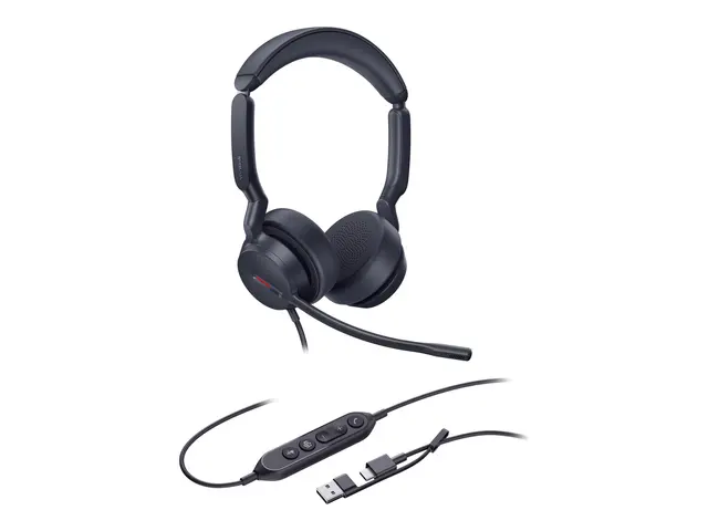 Yealink UH44 Dual - Hodesett on-ear kablet USB-A, USB-C Certified ...