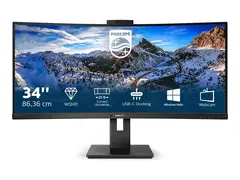 Philips P-line 346P1CRH - LED-skjerm - kurvet 34&quot; - 3440 x 1440 WQHD @ 100 Hz - VA - 500 cd/m&#178; - 3000:1 - DisplayHDR 400 - 4 ms - HDMI, DisplayPort, USB-C - h&#248;yttalere - svart tekstur