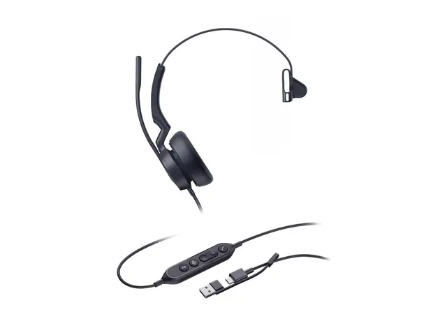 Yealink UH46 Mono - Hodesett on-ear kablet USB-A, USB-C Certified ...