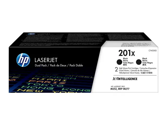 HP 201X - 2-pack Høy ytelse svart original LaserJet tonerpatron (C...