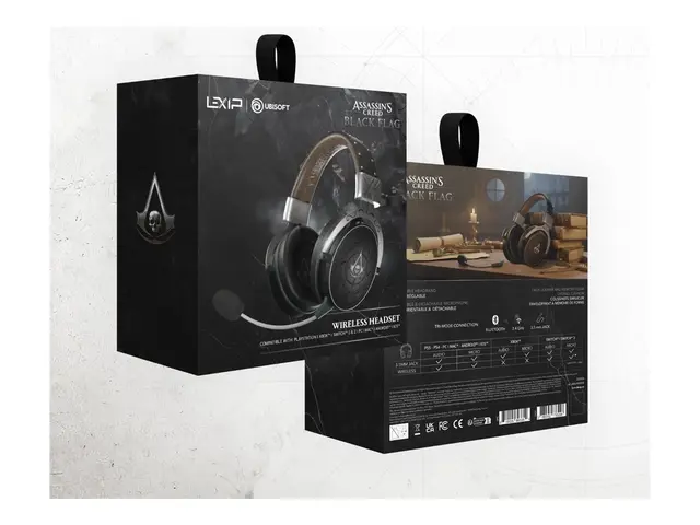 Lexip Tattoo - Assassin's Creed Black Flag: Resynced hodesett - full størrelse - Bluetooth / 2,4 GHz radiofrekvens - trådløs, kablet - 3,5 mm jakk 