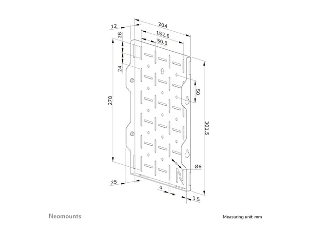 Neomounts - Monteringskomponent (lagerpanel) for AV-system stål sv...