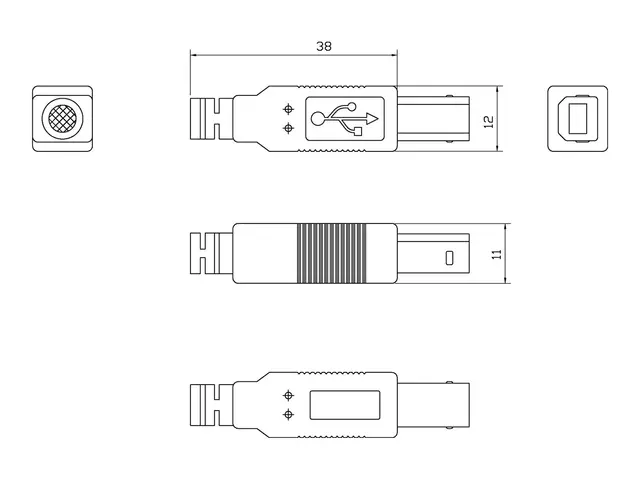 Vision Techconnect 2 - USB-kabel - USB-type B (hann) til USB (hann...