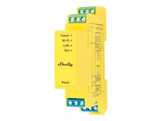 Shelly Pro Series RGBWW PM - Kontroller for LED-lys trådløs, kablet - 802.11b/g/n, Bluetooth 4.2 - 2401 - 2495 MHz - Ethernet - gul