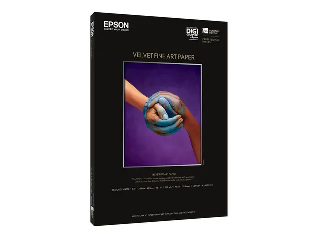 Epson Fine Art Velvet - Fløyel - A2 (420 x 594 mm) 25 ark kunstpap...
