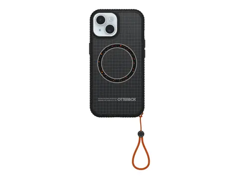 OtterBox Sole Series - Beskyttende deksel for mobiltelefon MagSafe-samsvar - stoff - midnattskretser (svart) - for Apple iPhone 13, 14, 15, 16e