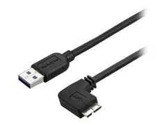 StarTech.com 0.5m 20in Slim Micro USB 3.0 Cable M/M Right-Angle Micro-USB - USB 3.0 A to Micro B - Angled Micro USB 3.1 Gen 1 5Gbps (USB3AU50CMRS) - USB-kabel - Micro-USB Type B til USB-type A - 50 cm