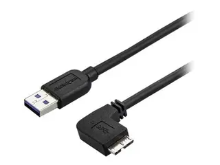 StarTech 0.5m 20in Slim Micro USB 3.0 Cable M/M Right-Angle Micro-USB - USB 3.0 A to Micro B - Angled Micro USB 3.1 Gen 1 5Gbps (USB3AU50CMRS) - USB-kabel - Micro-USB Type B til USB-type A - 50 cm